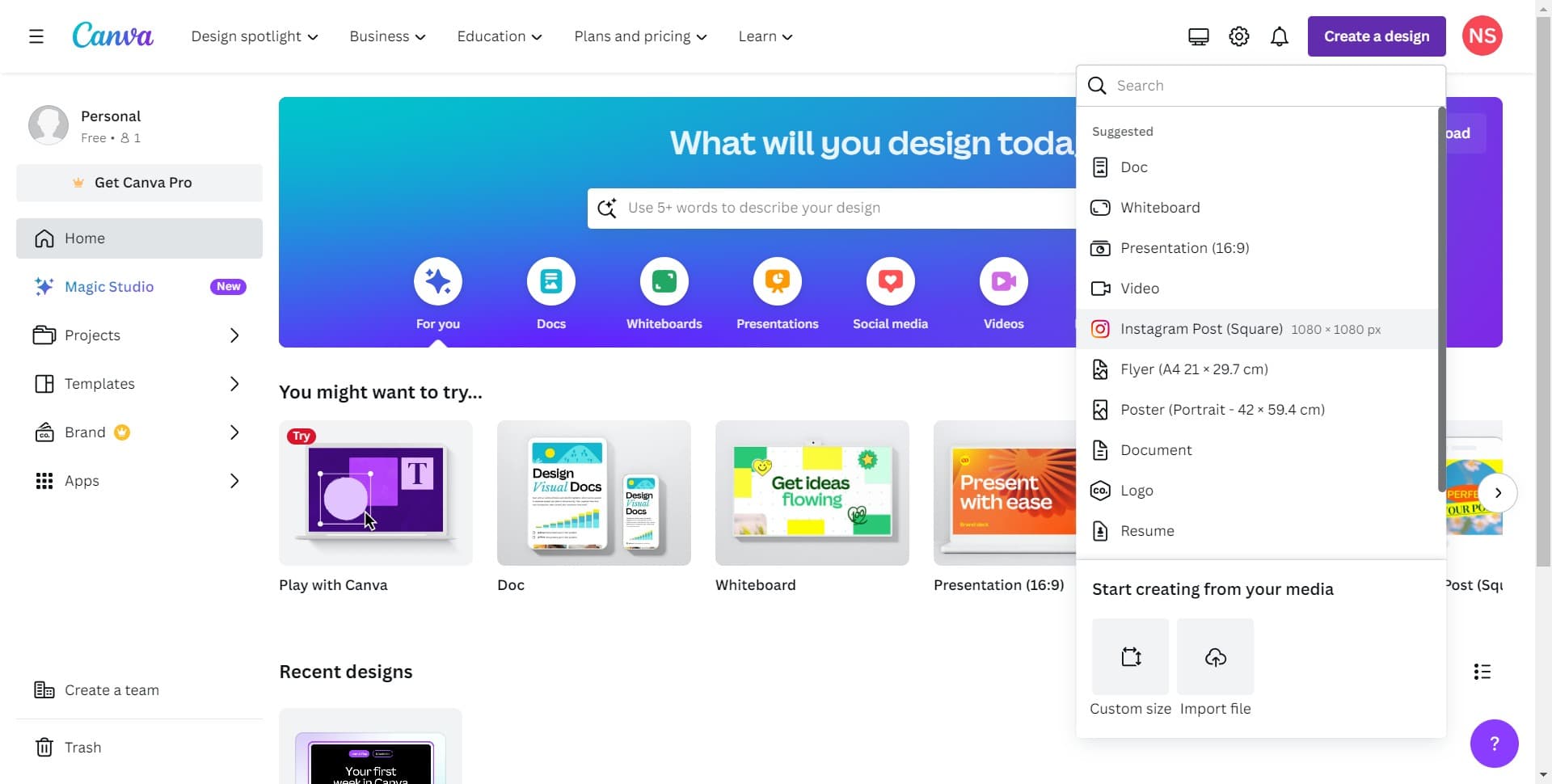 Select Instagram Post Template