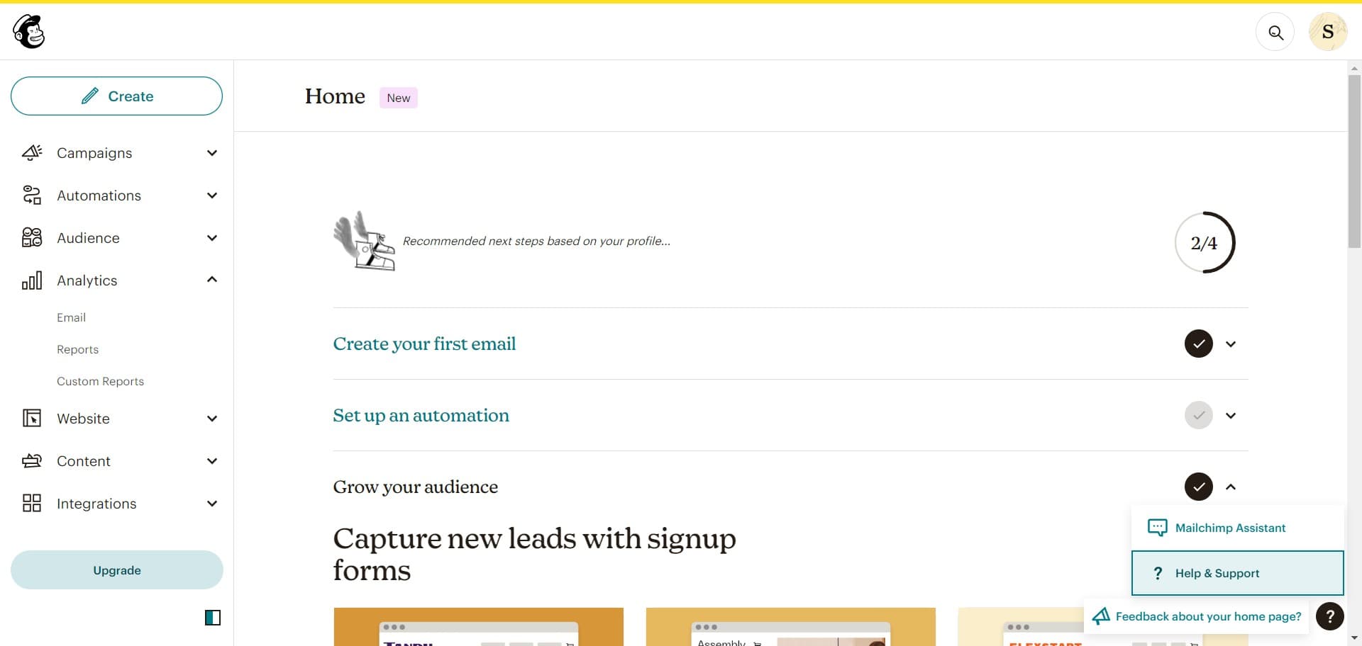 Click on Help & Support