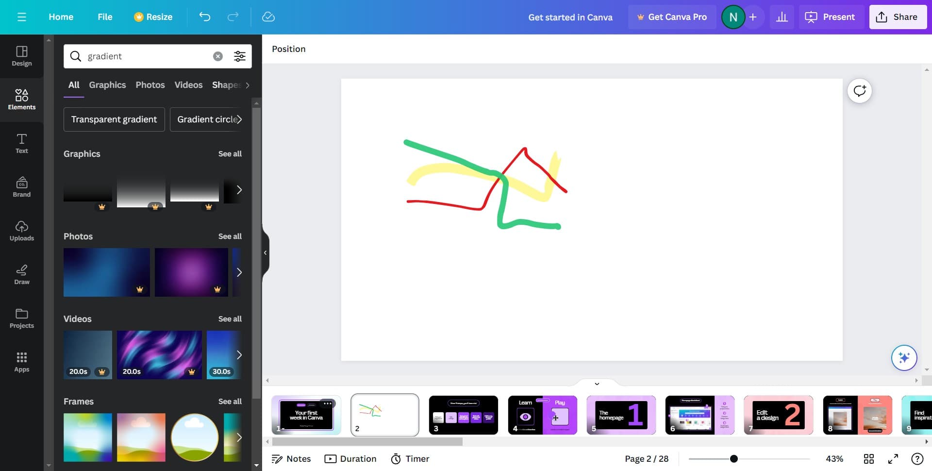 Access the Shapes menu