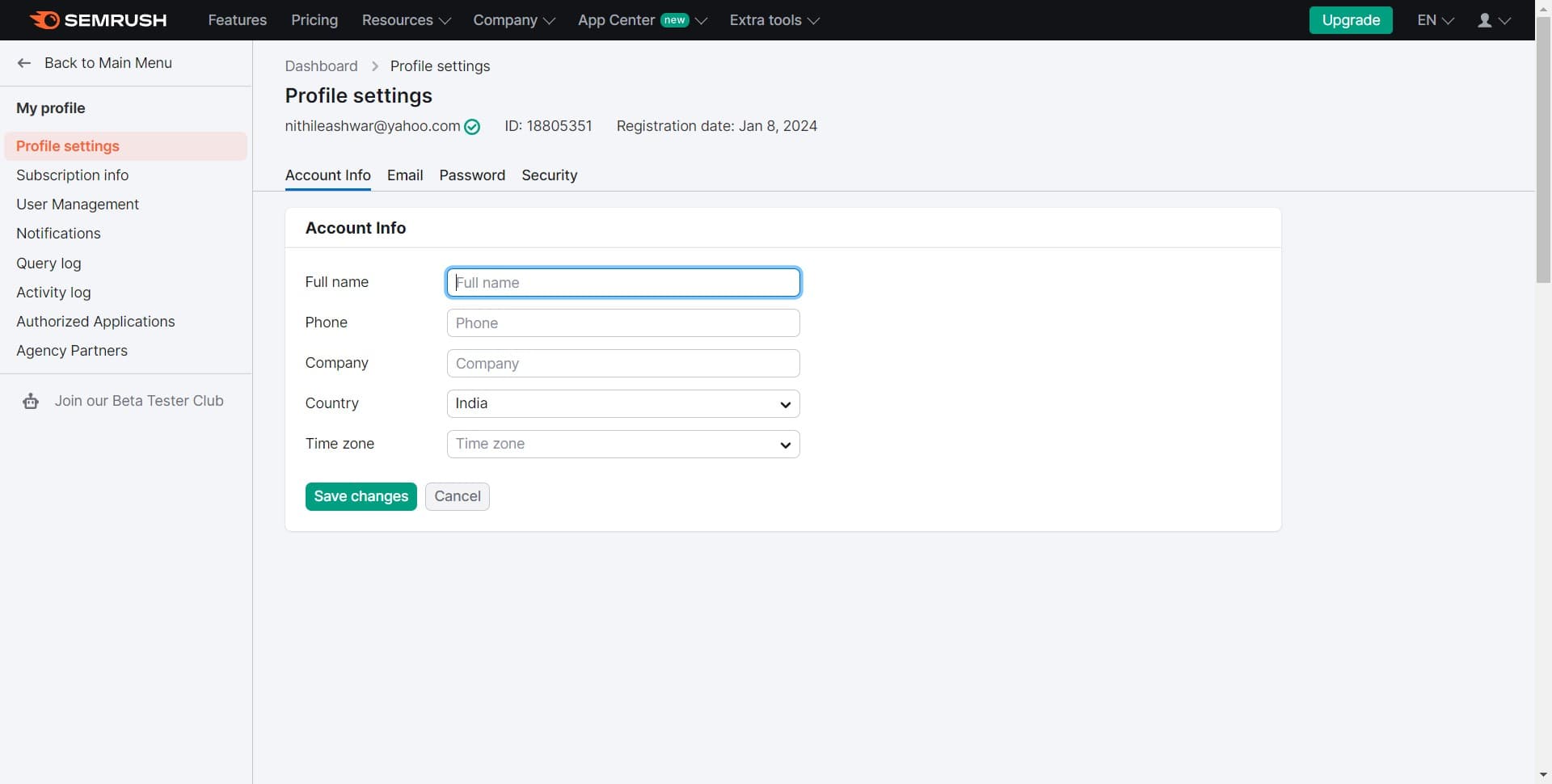 Review account preferences