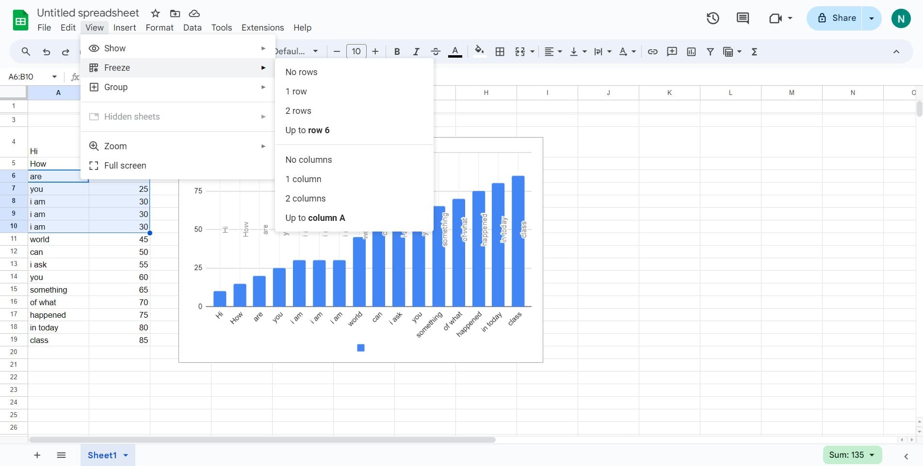 Access Freeze Options Again