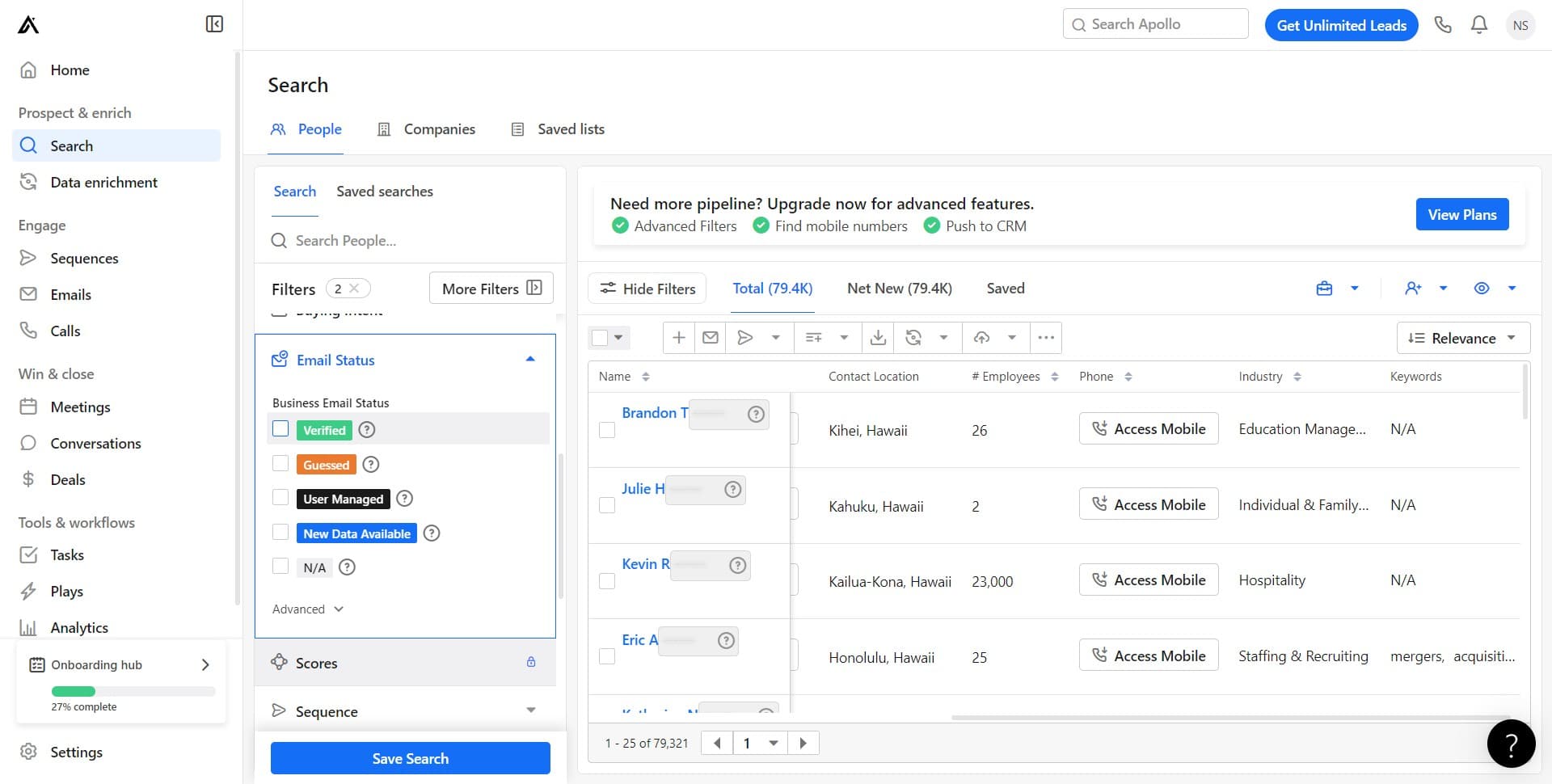 Confirm email status selection