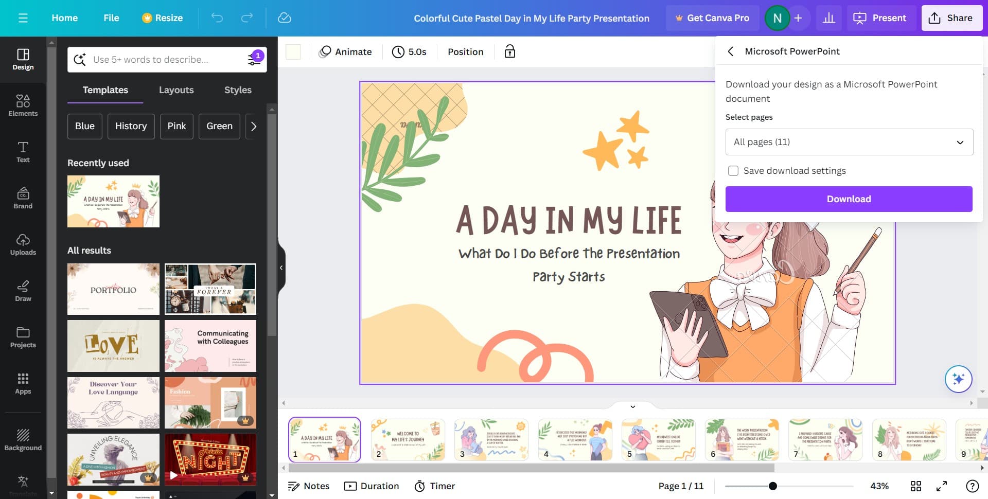 Navigate through format selection