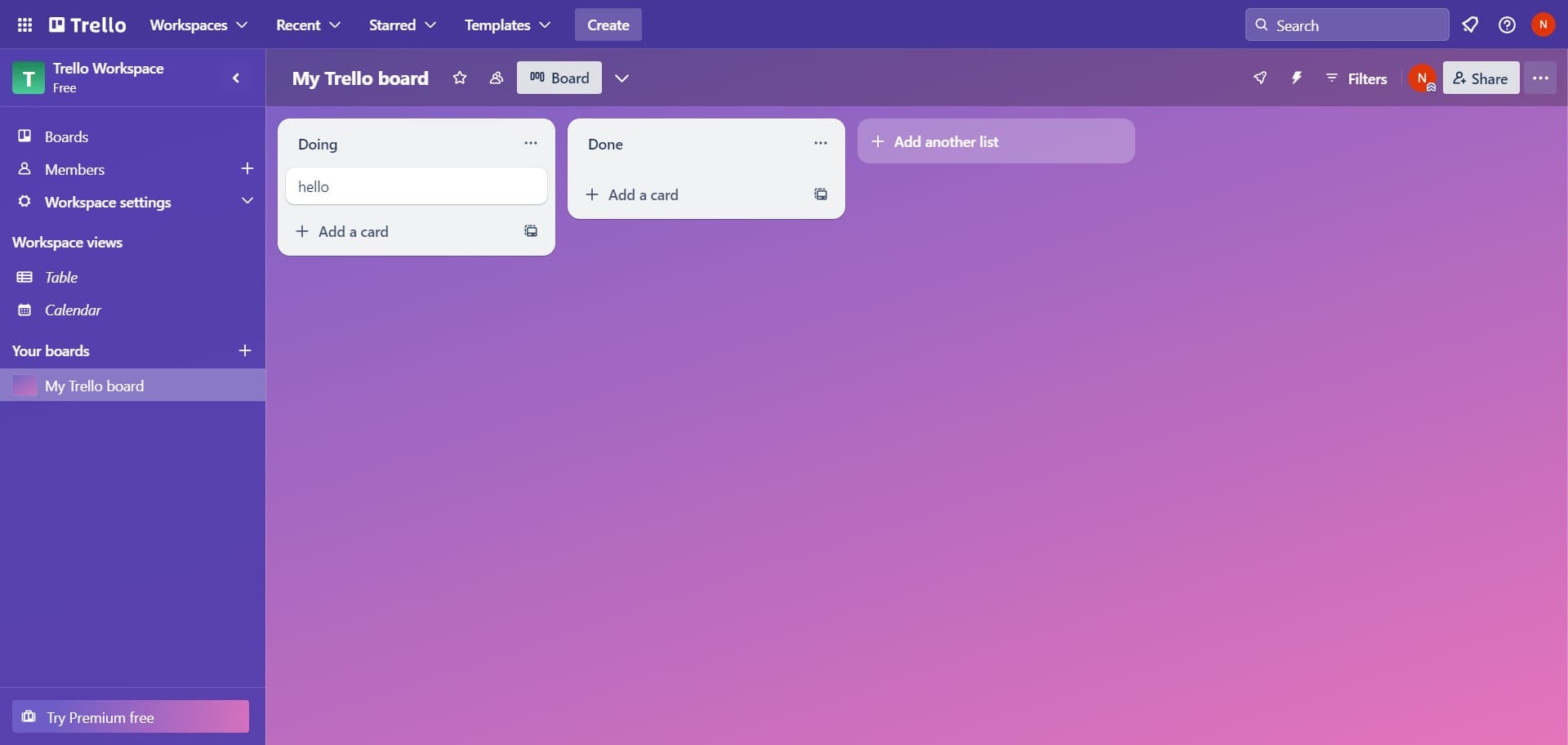 Open your Trello board