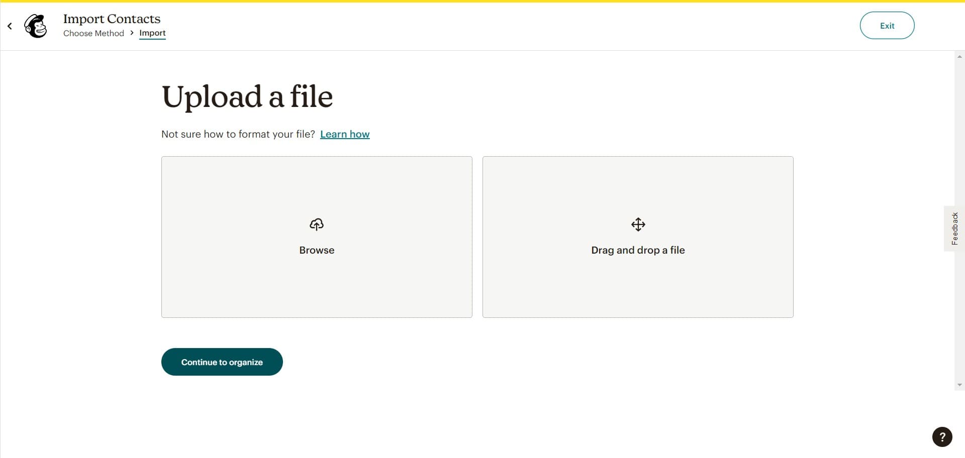 Proceed to organize contacts