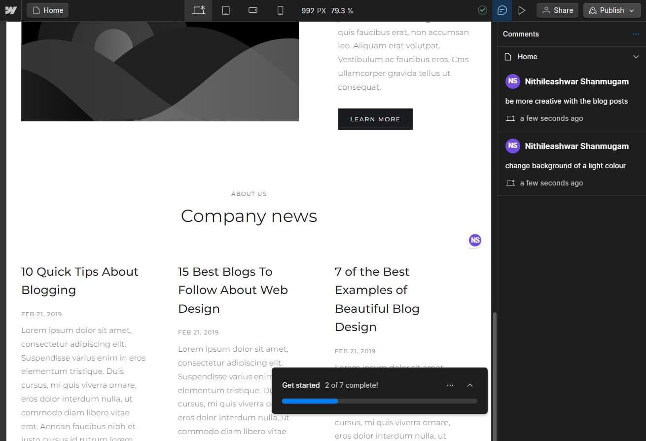 Navigate to publish settings
