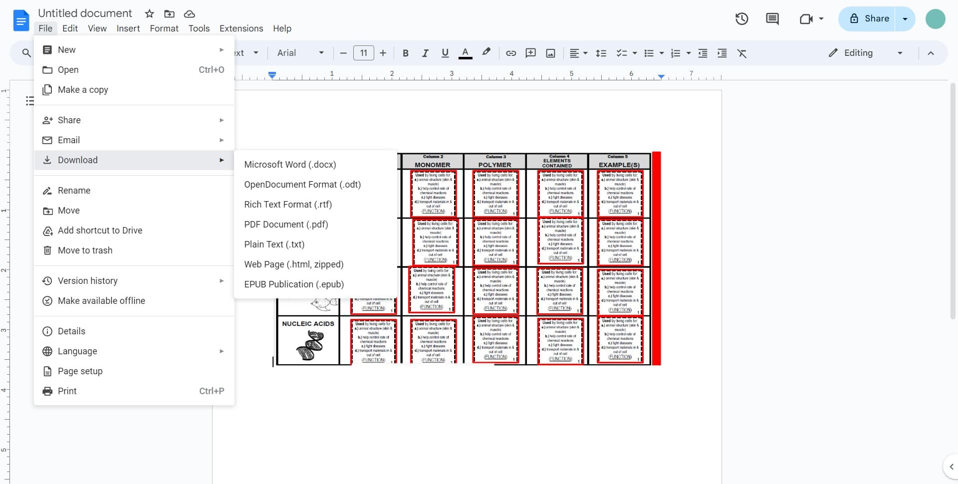 Select Download option
