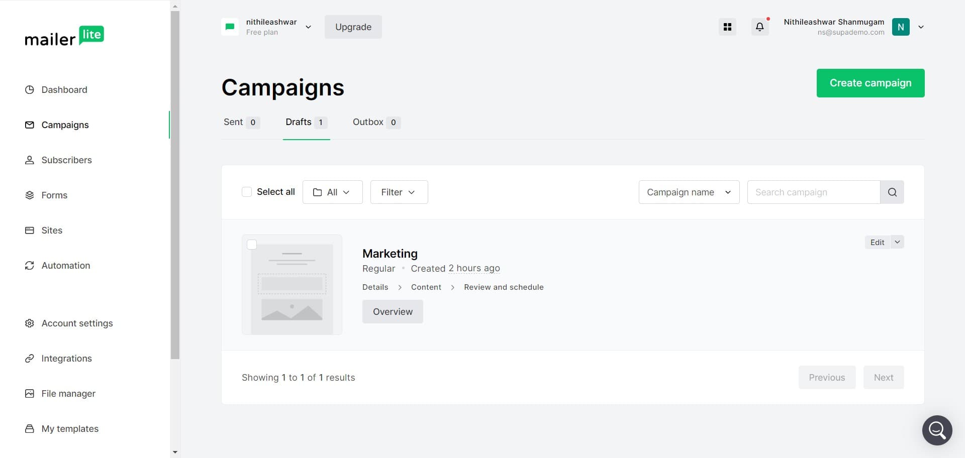 Open campaign editor