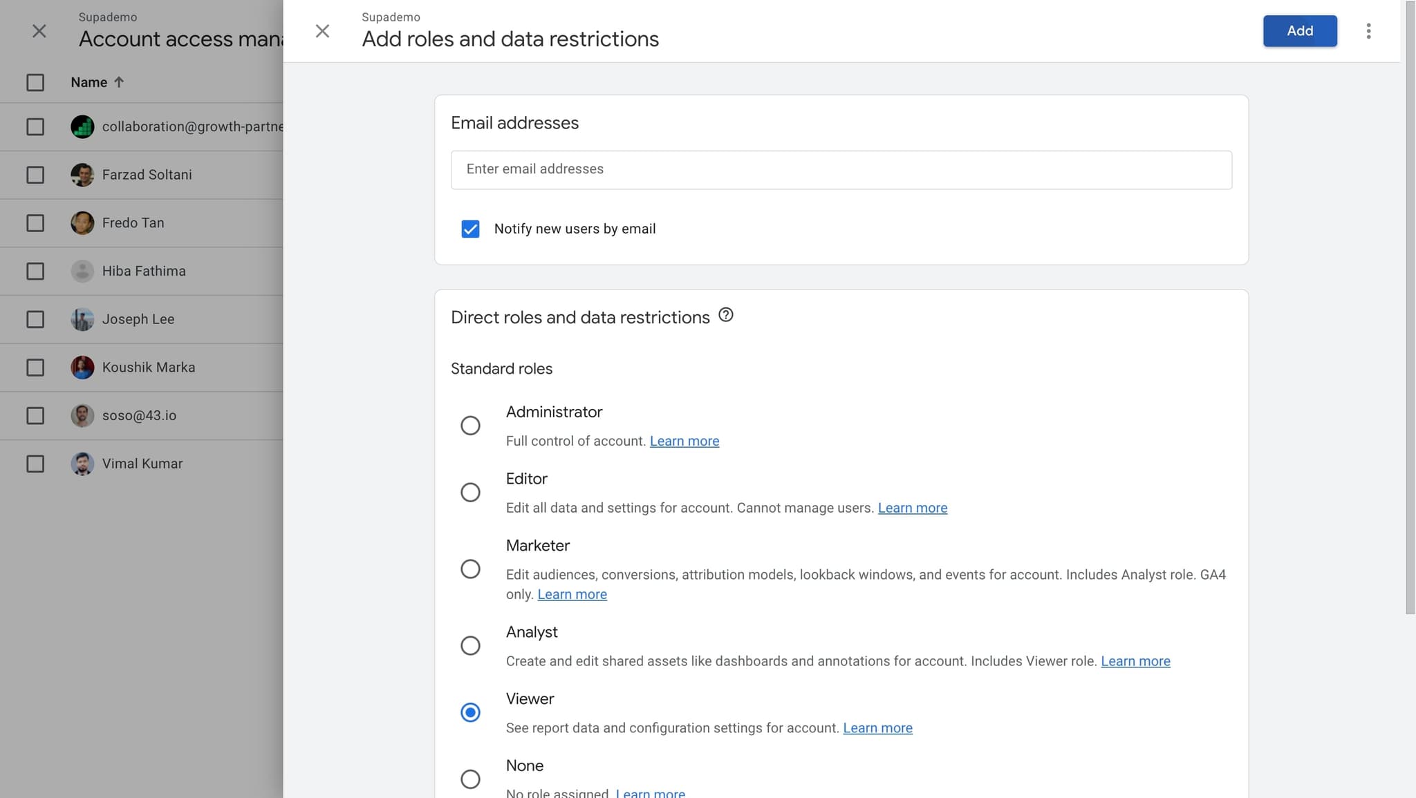 Complete the access setup