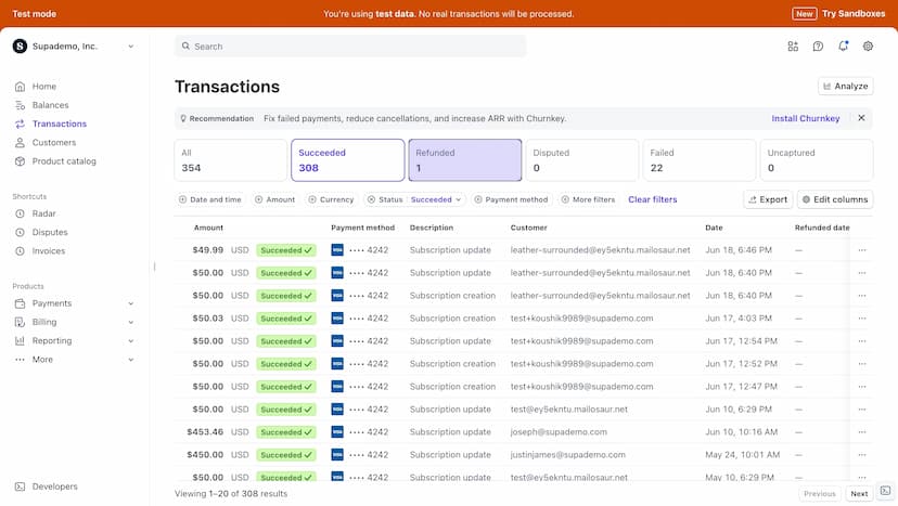 Stripe Sandbox Demo Environment