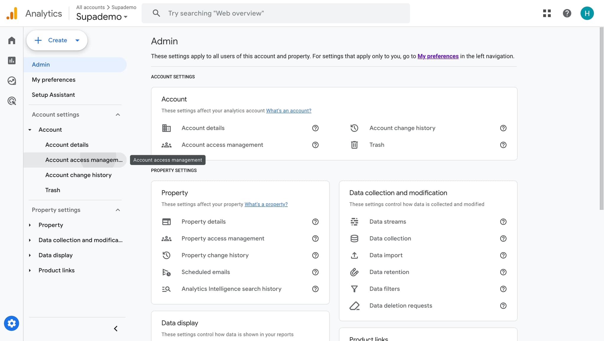 Select Account access management