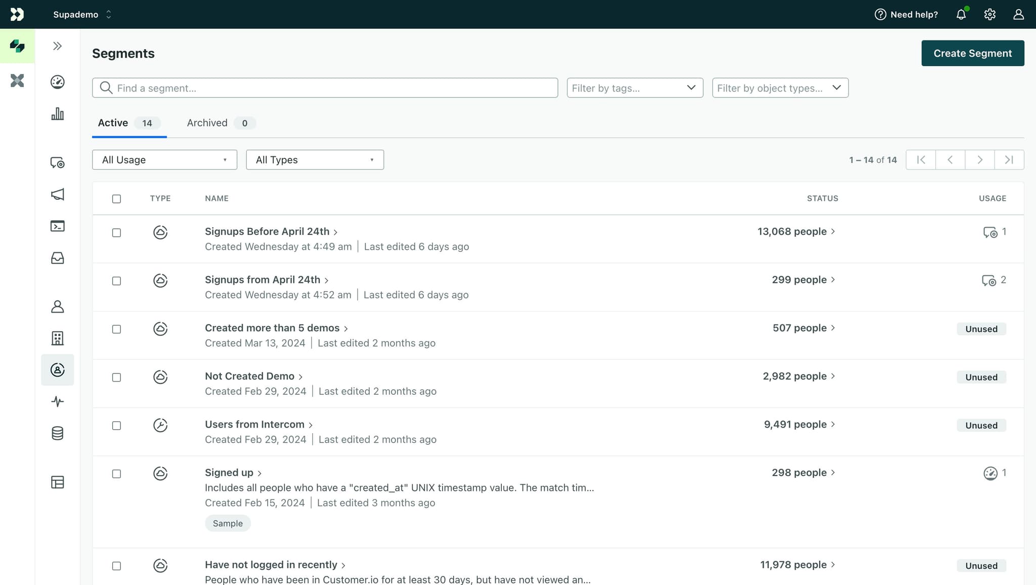 Click on Create Segment