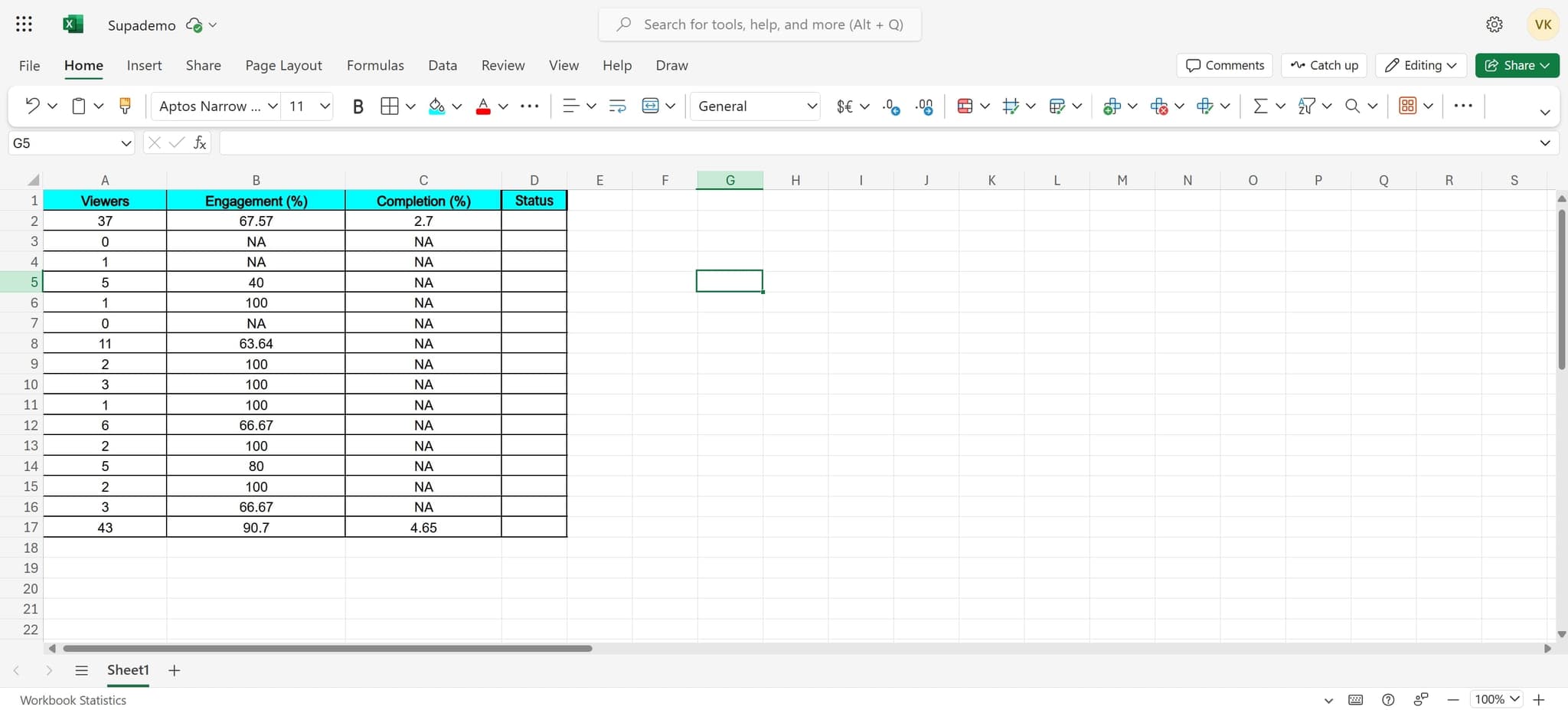 Select your target cell