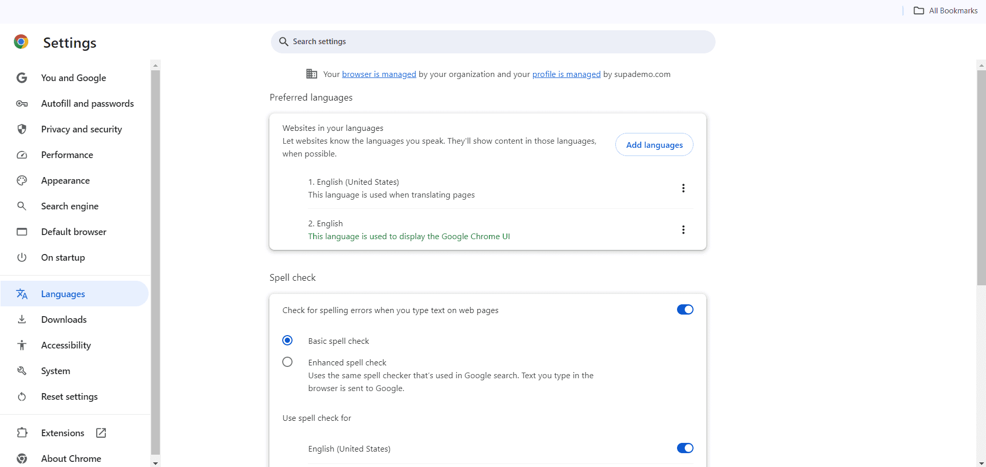 Click Languages and input methods