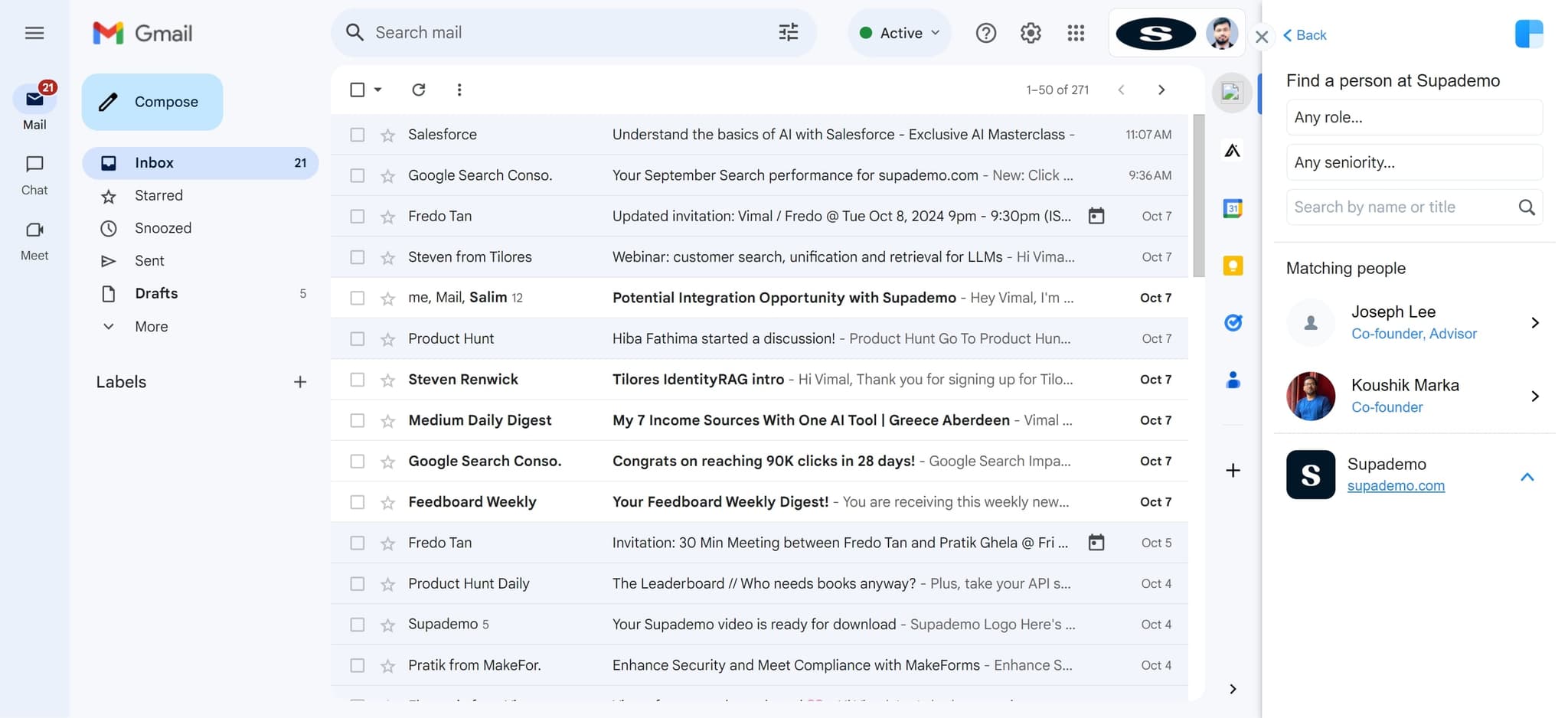 Select your target contact