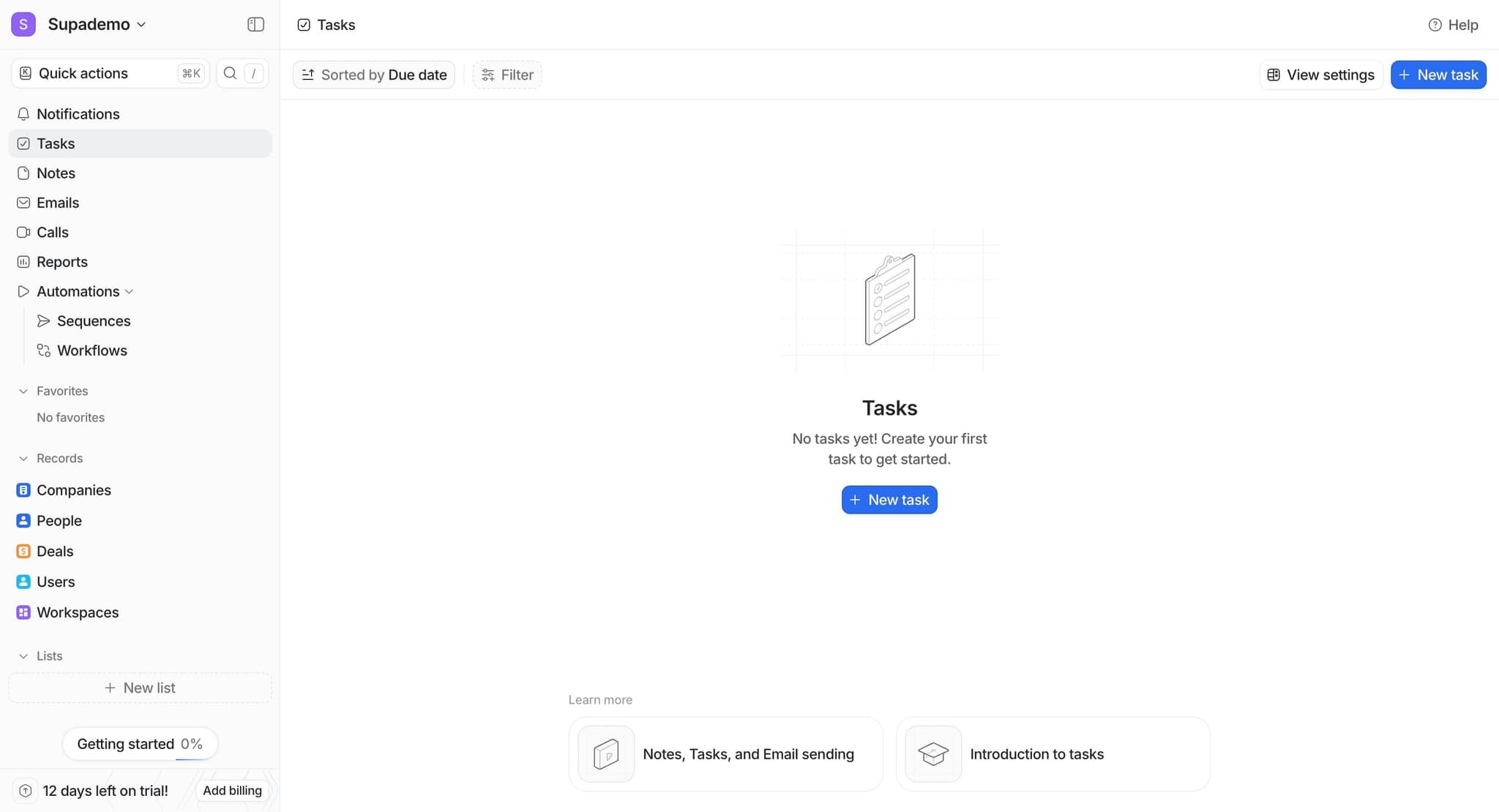 Access the integrations settings