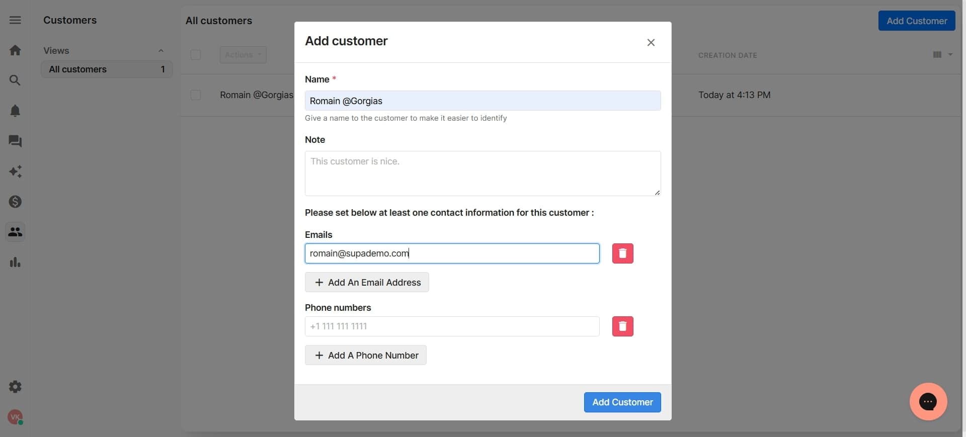 Update customer information if needed