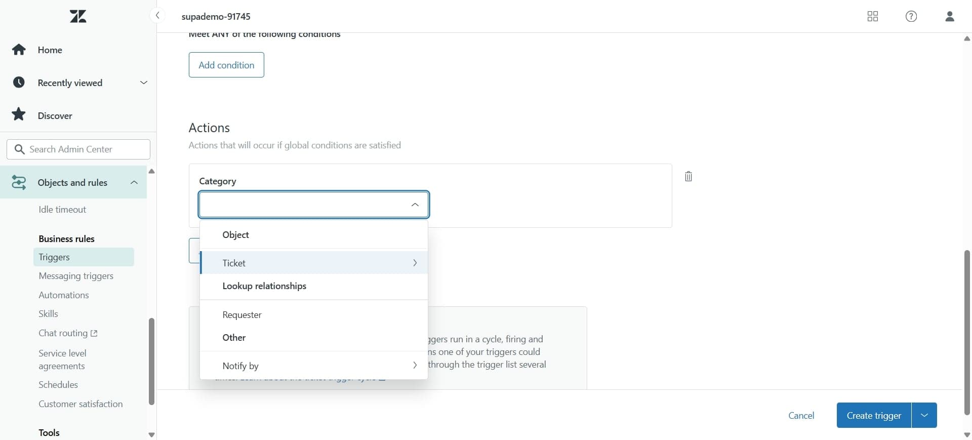 Enable the routing rule