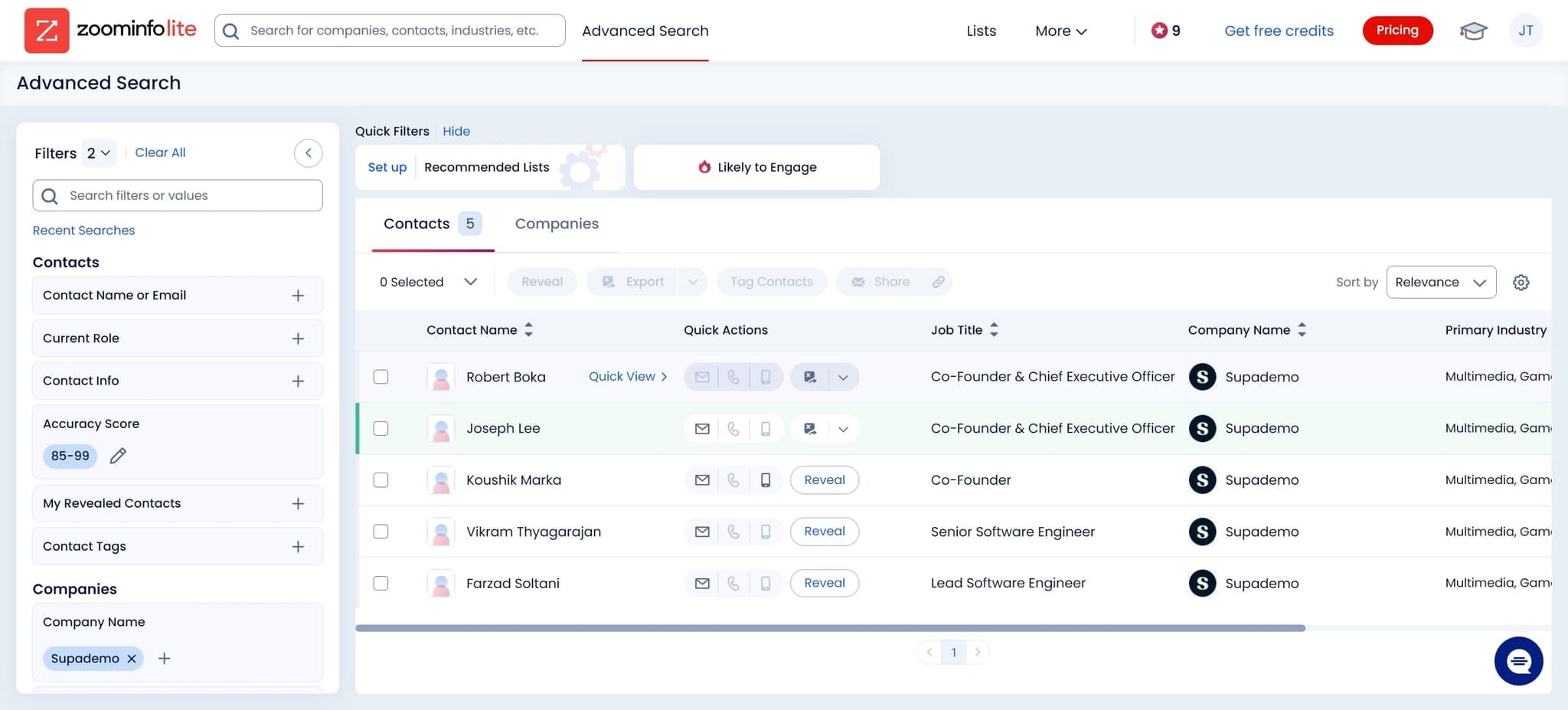 View prospect details