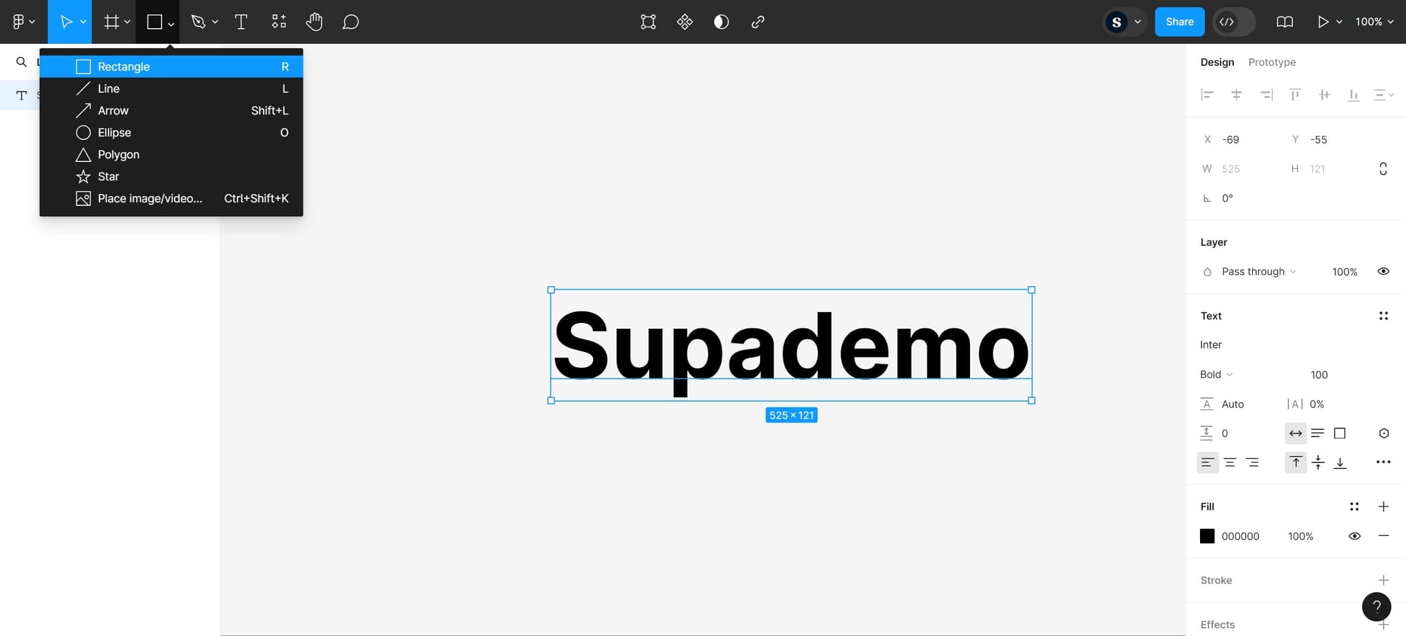 Draw a rectangle shape