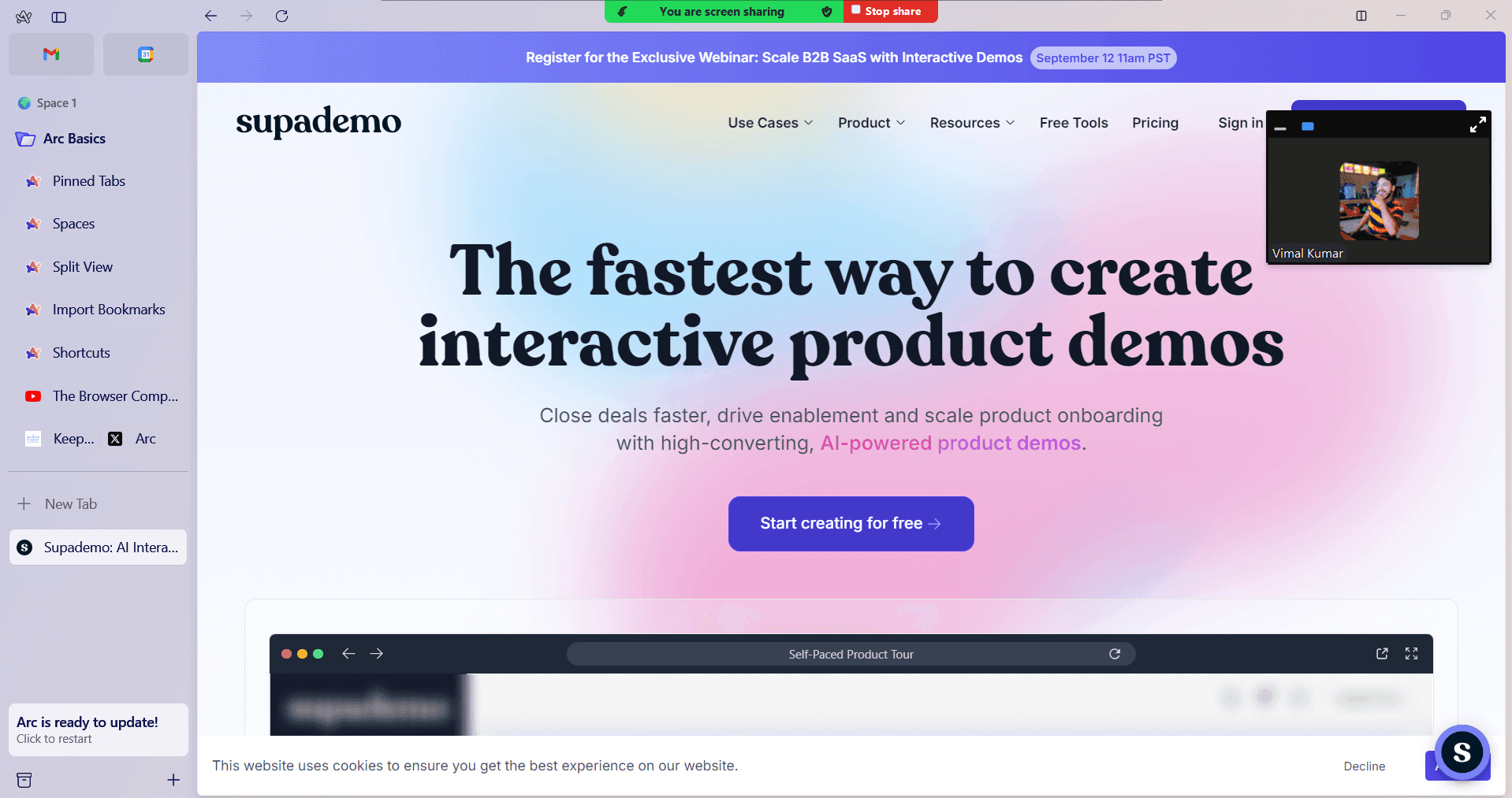 Stop sharing when finished