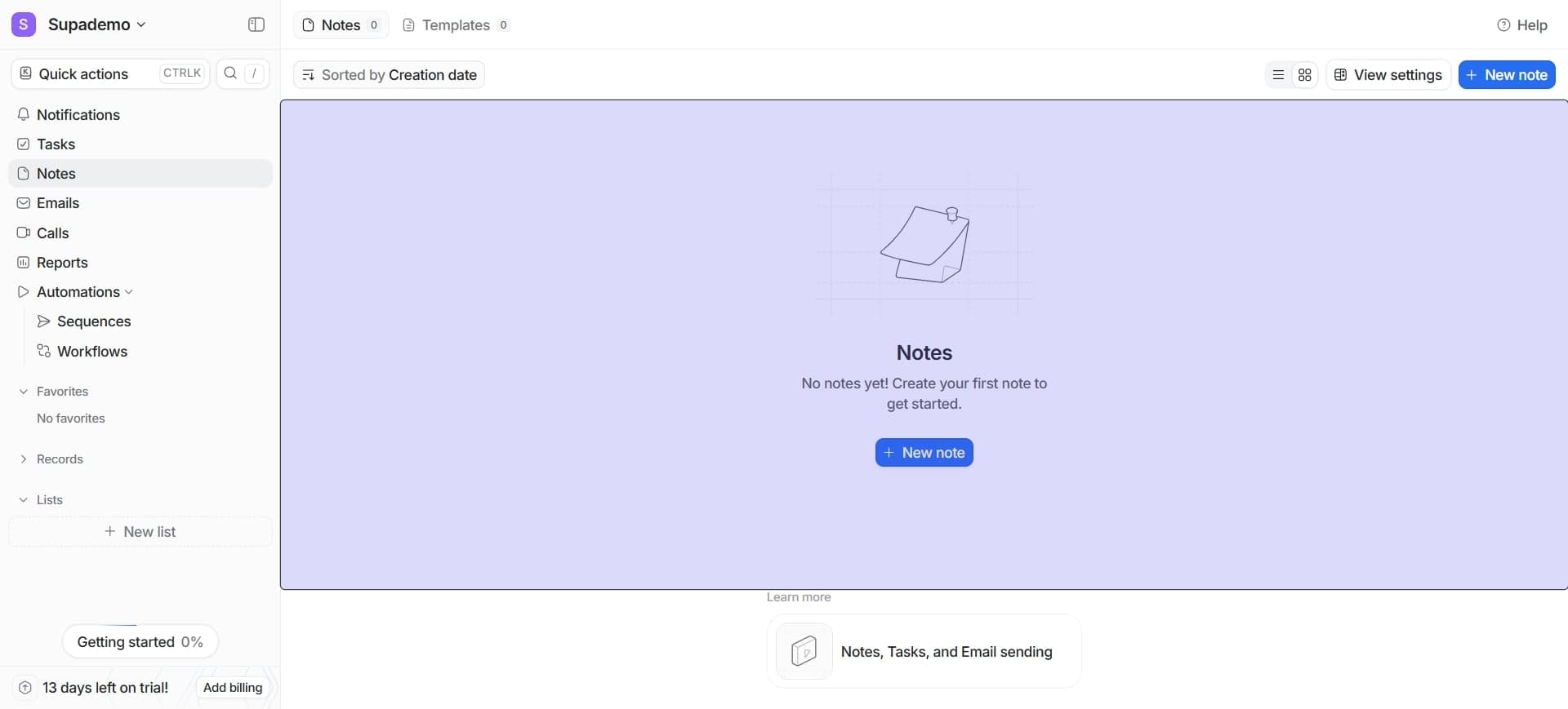 Explore the settings area