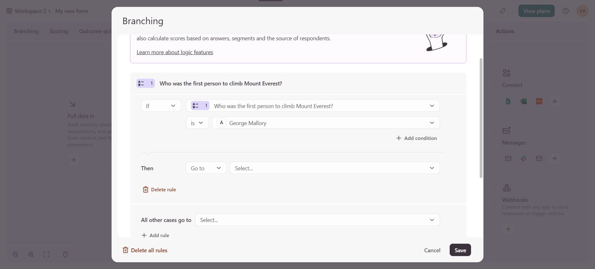Define the condition and outcome