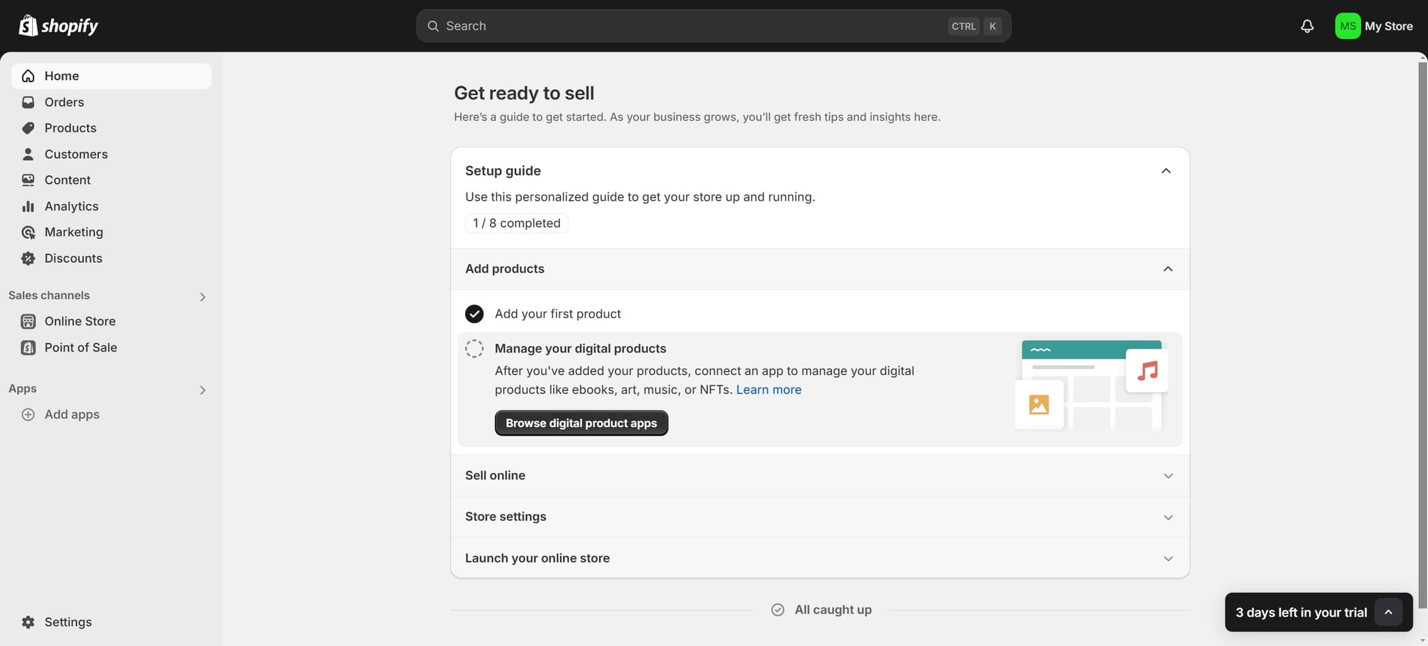 Click on Setup guide