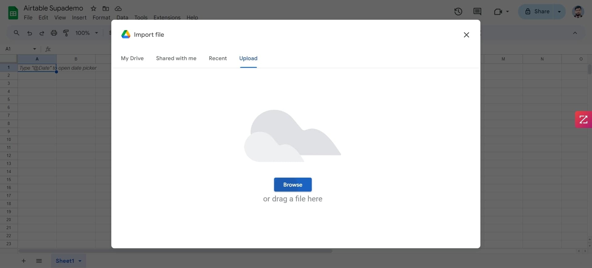 Upload your CSV file