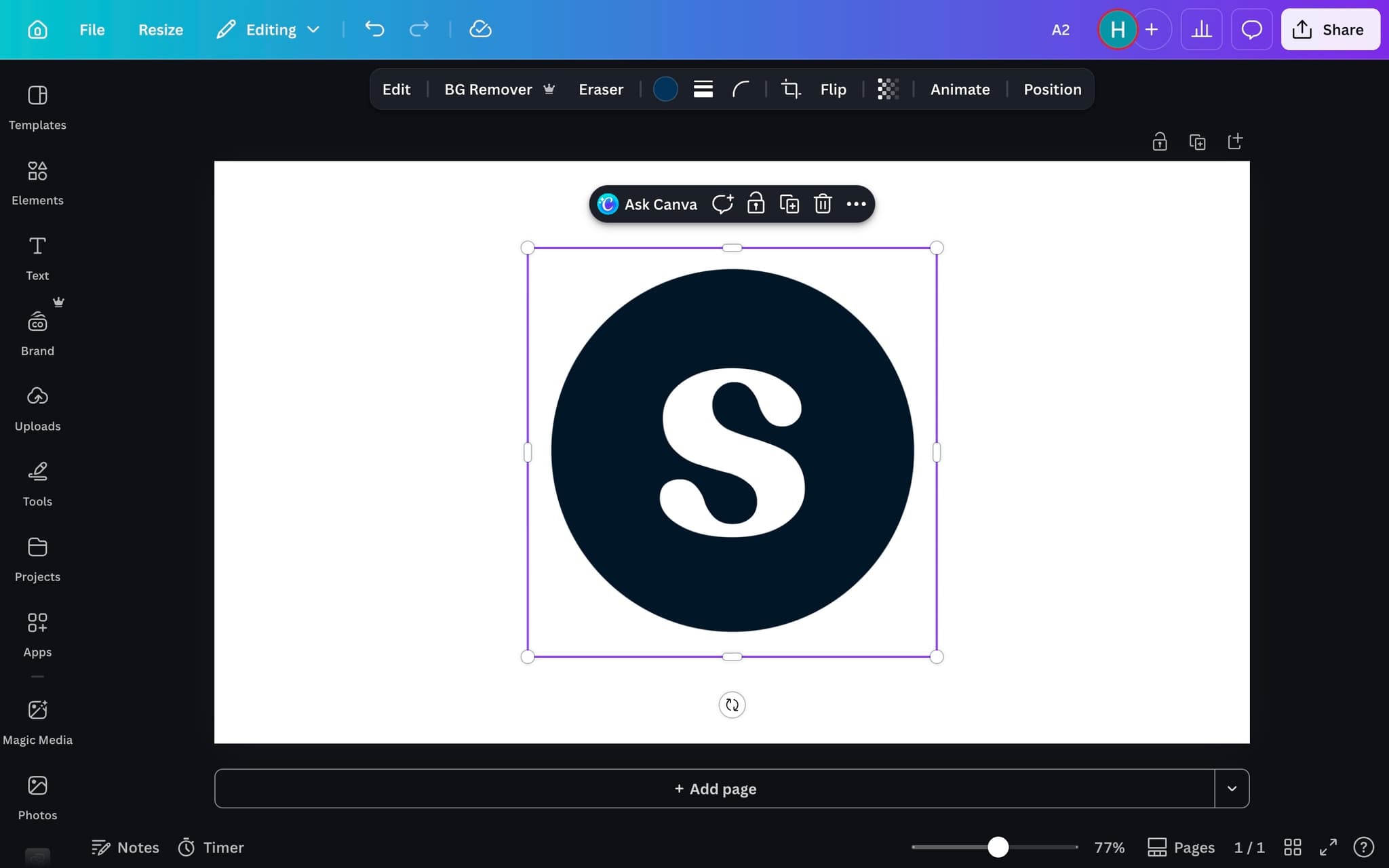 Click on the image to select it