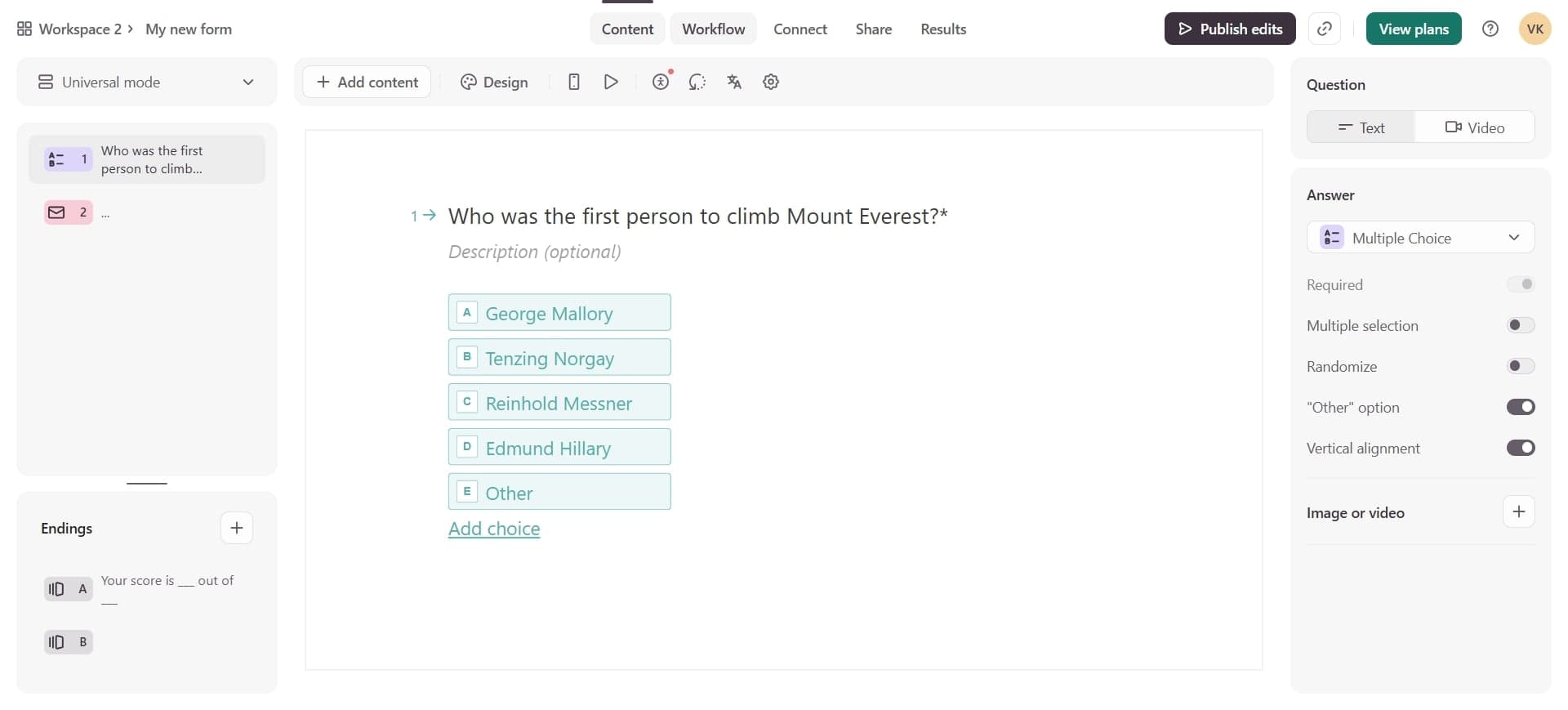 Add questions to your form