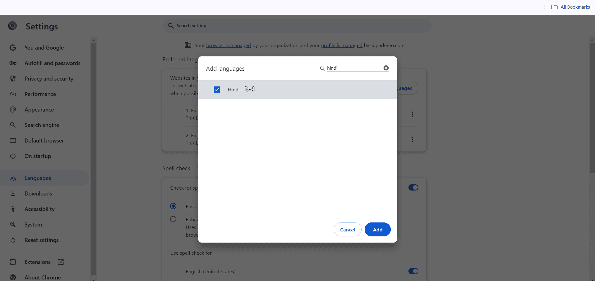 Set language as default