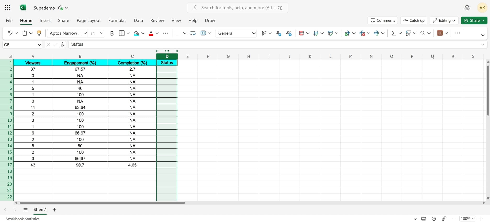 Access the validation menu