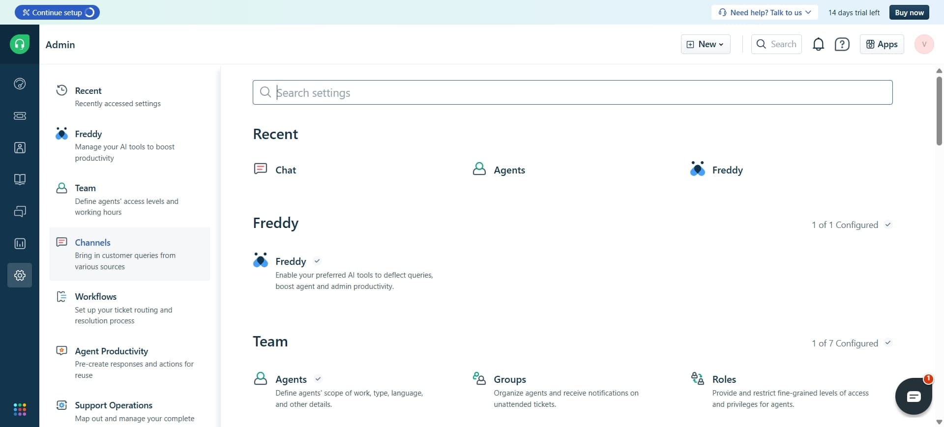 Access the Bots section
