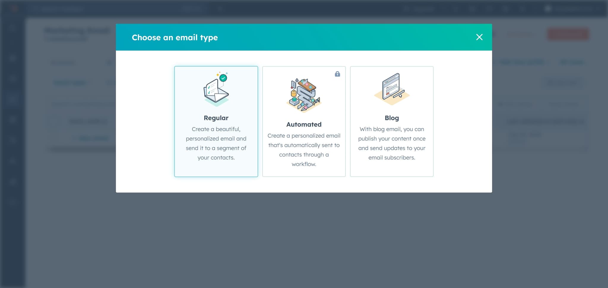 Choose the email type