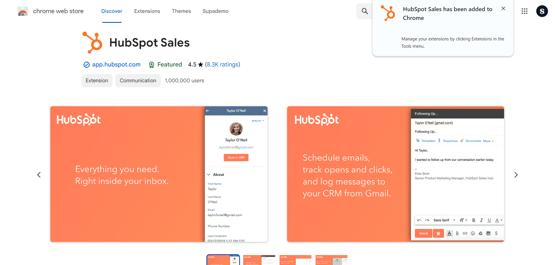 Configure extension settings