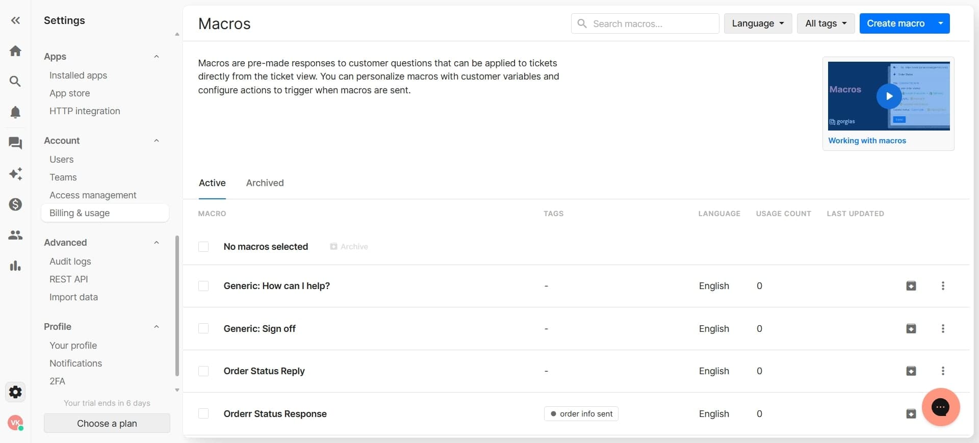 Navigate to account settings