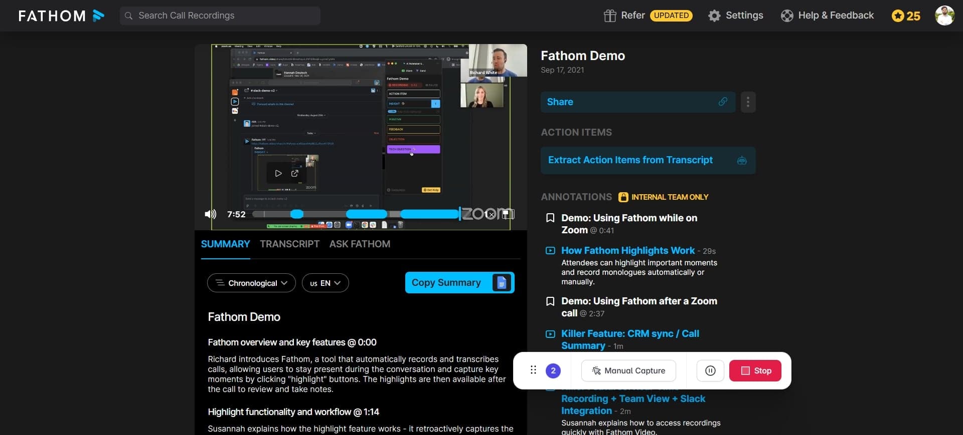 Share or export the summary