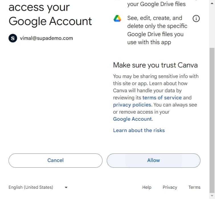 Grant access permissions