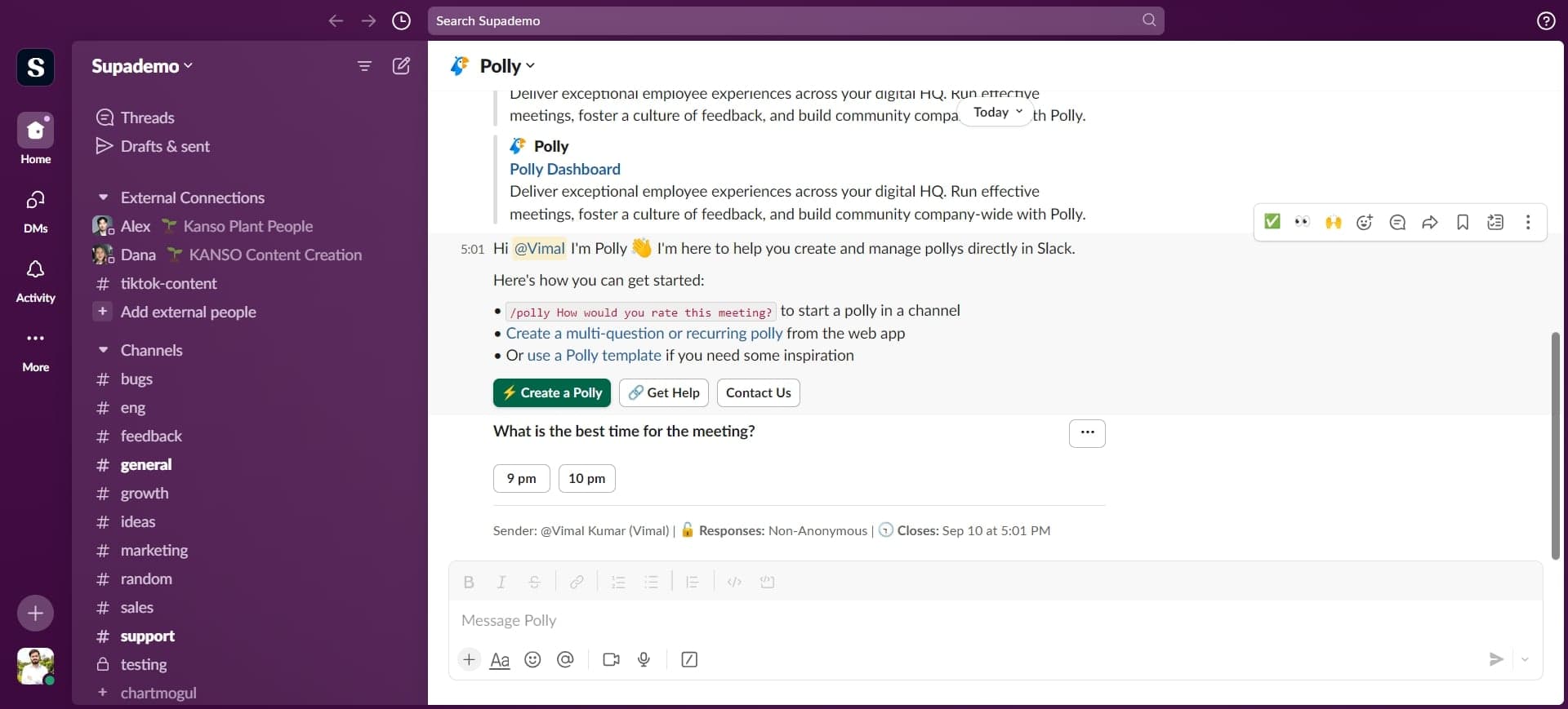 Select Create a Poll