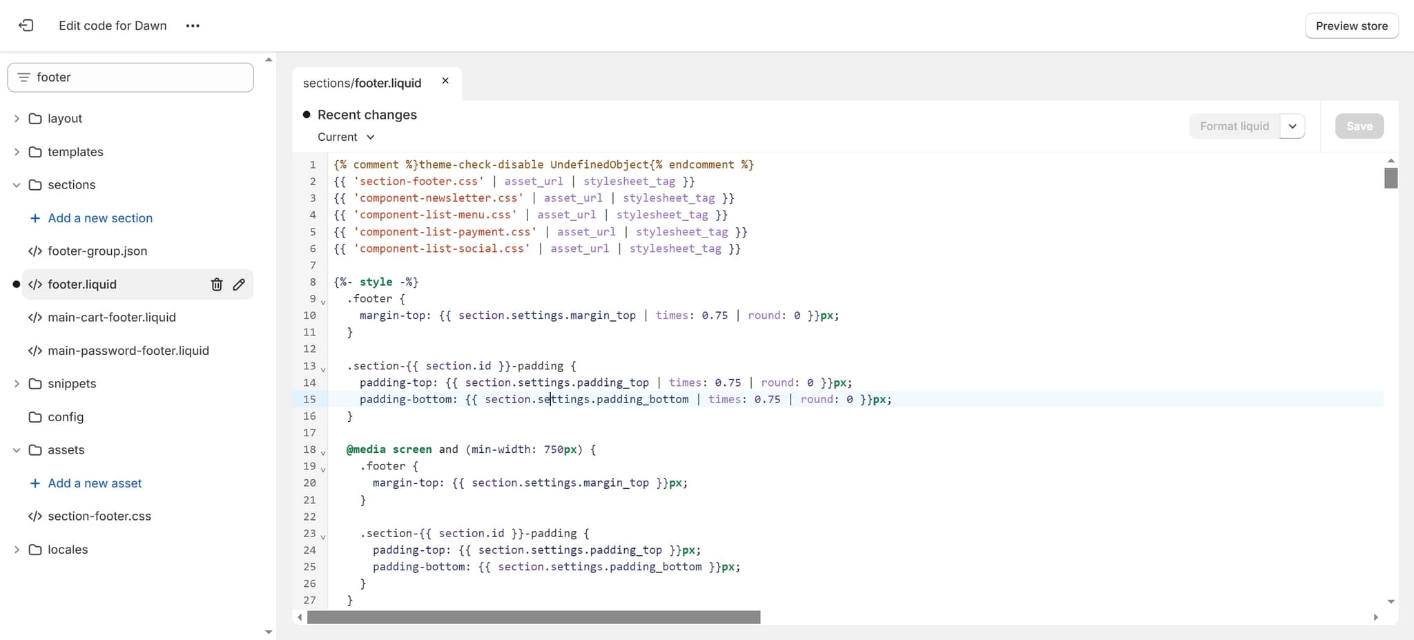 Locate Padding Style Rule