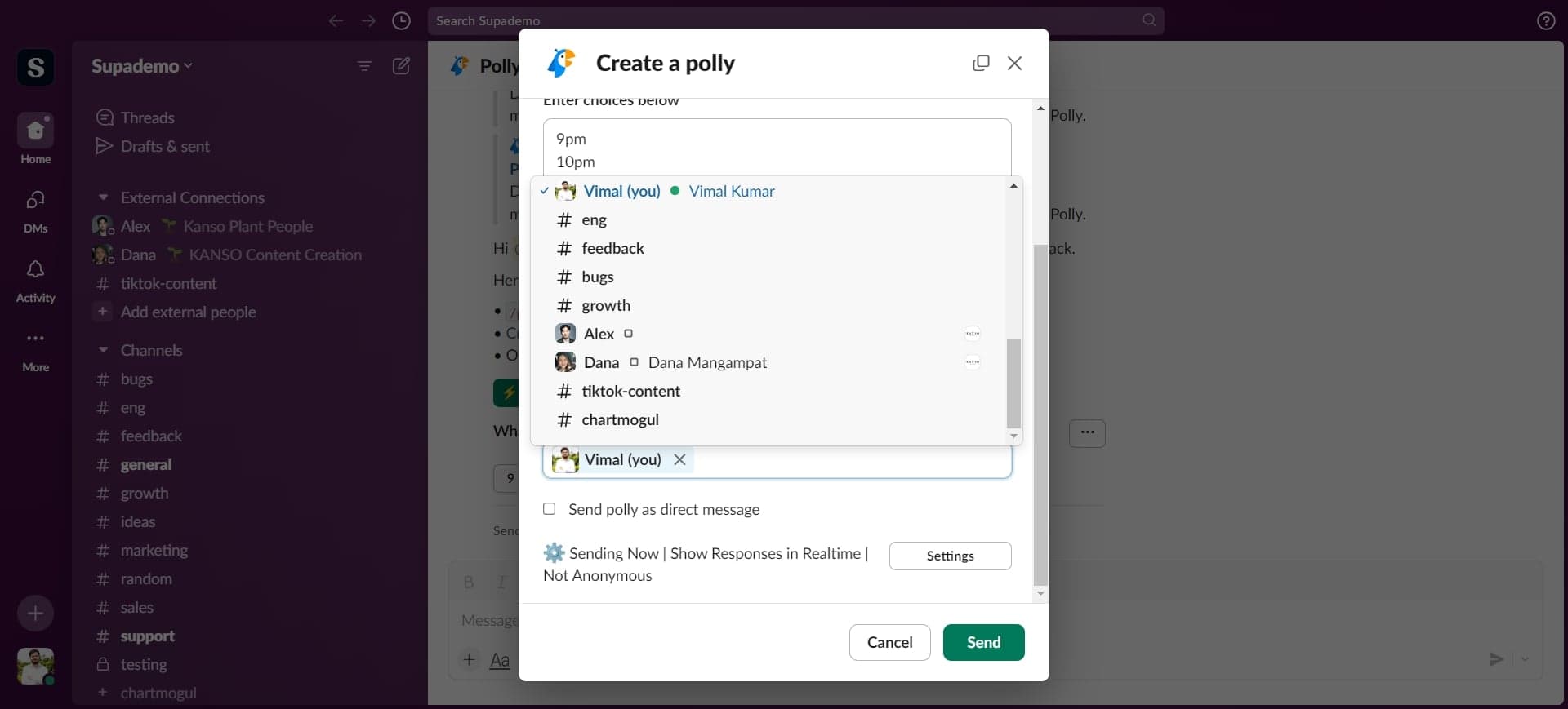 Configure poll settings