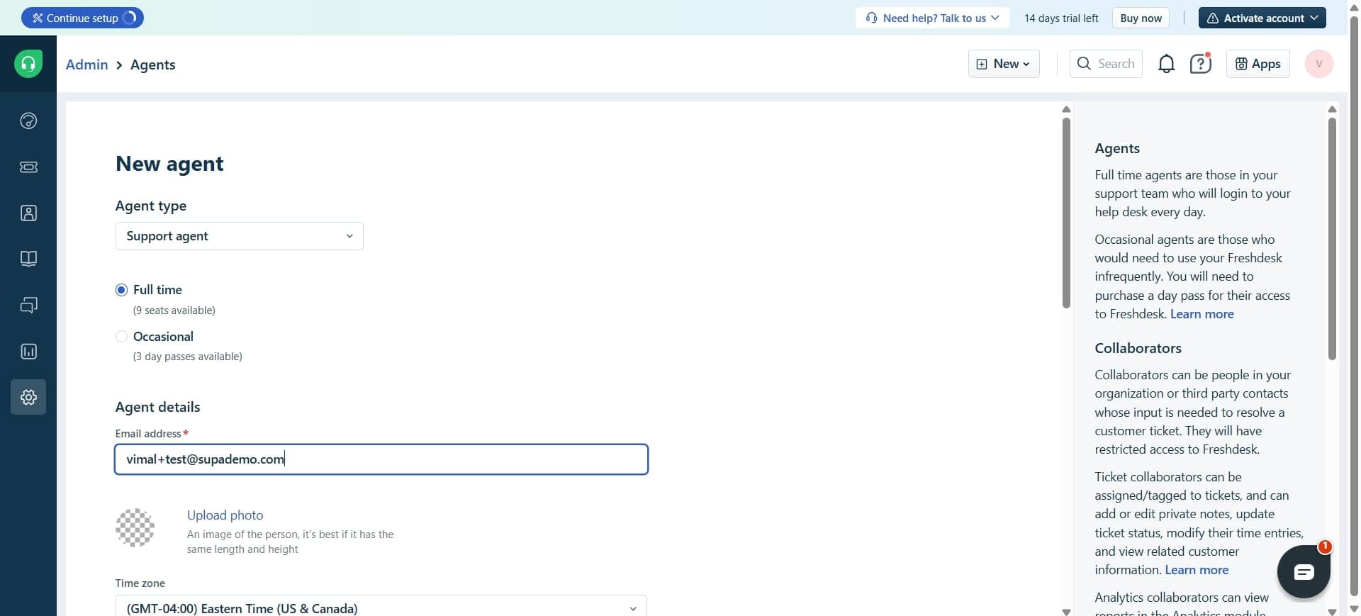 Configure agent name and description