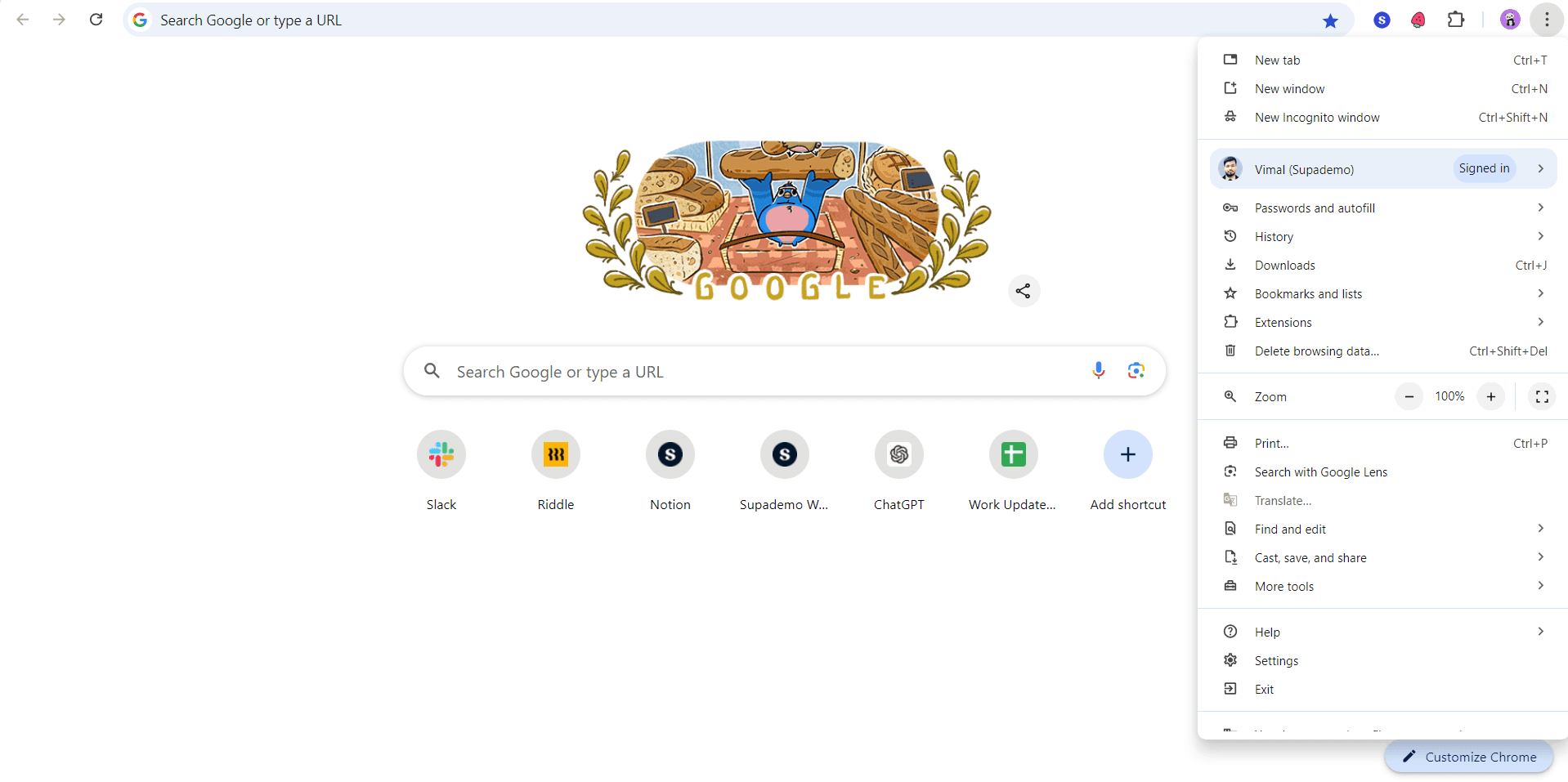 Select Settings option