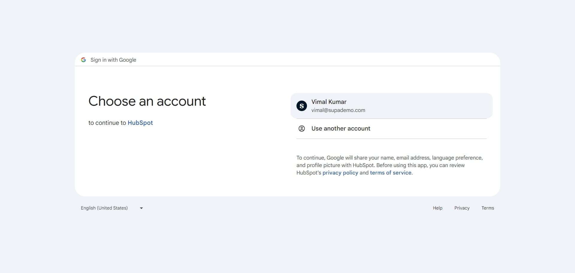 Select your Gmail account