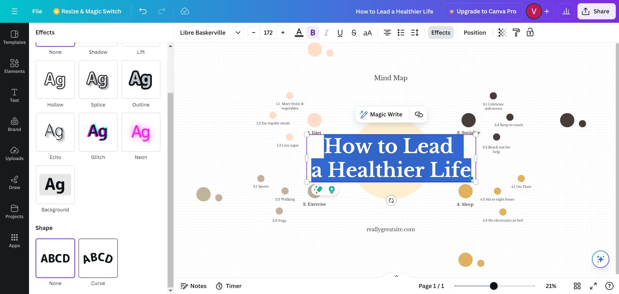 Apply the curve effect