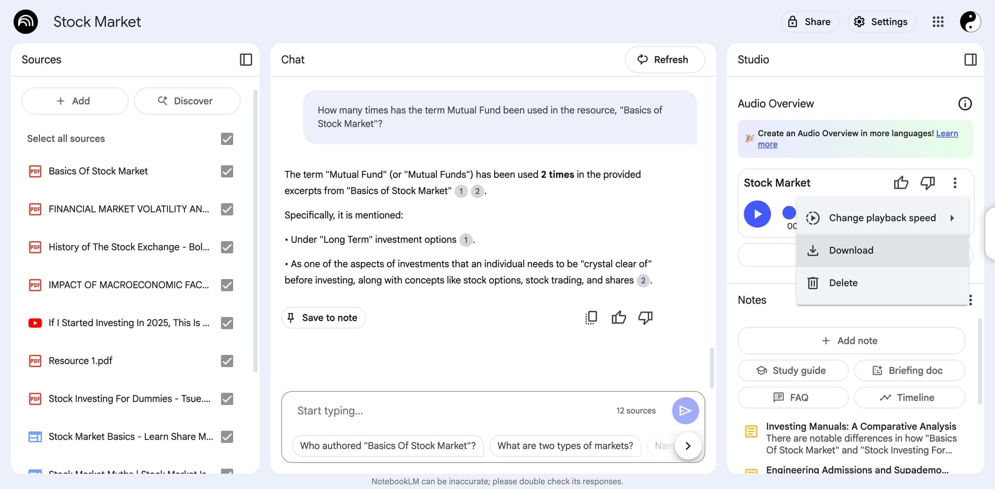 Download or share your audio