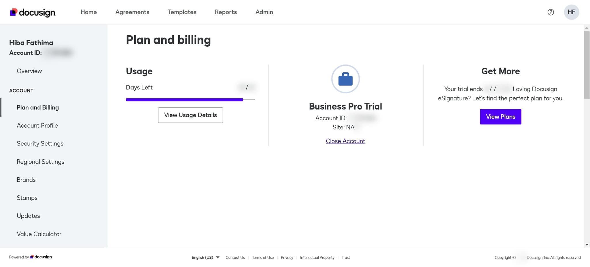 Click on Close Account