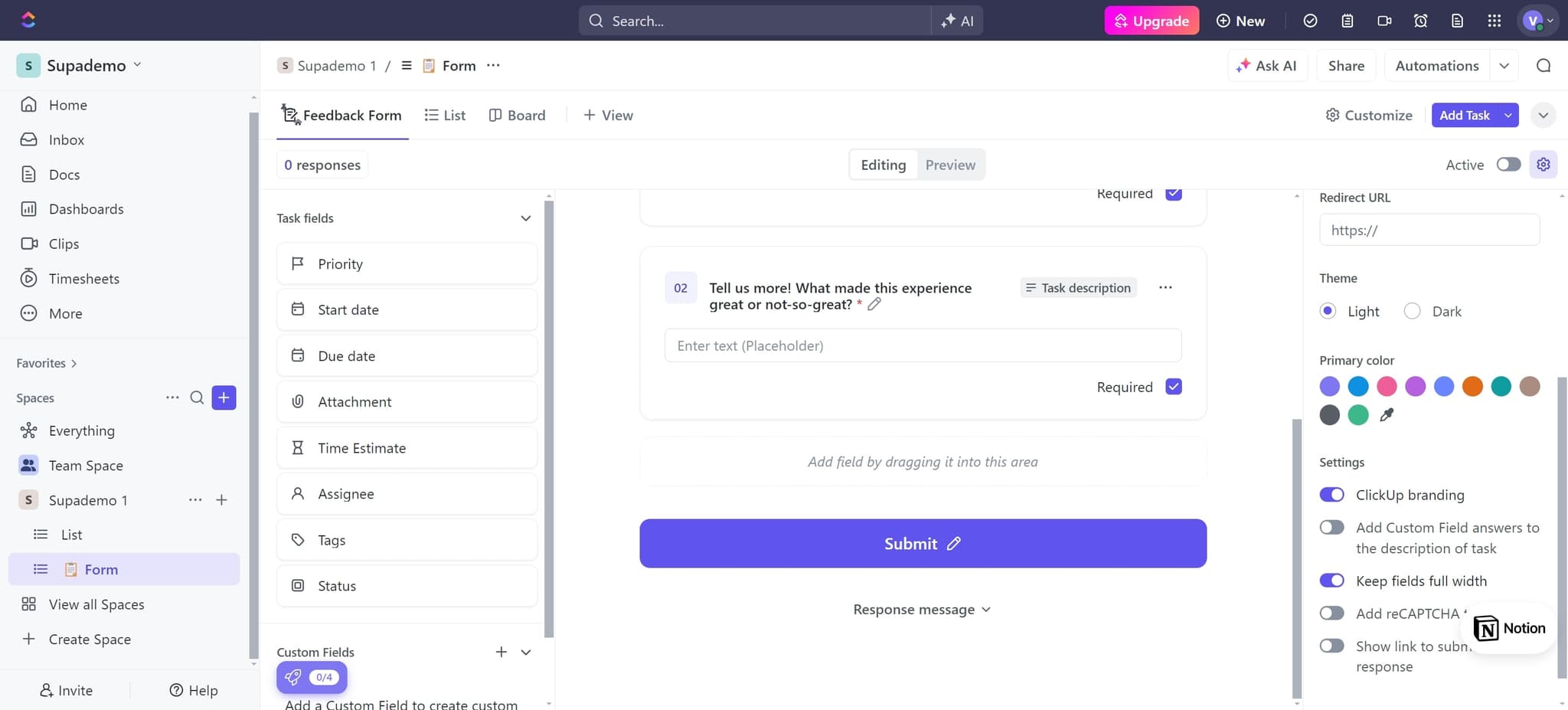 Customize the form appearance