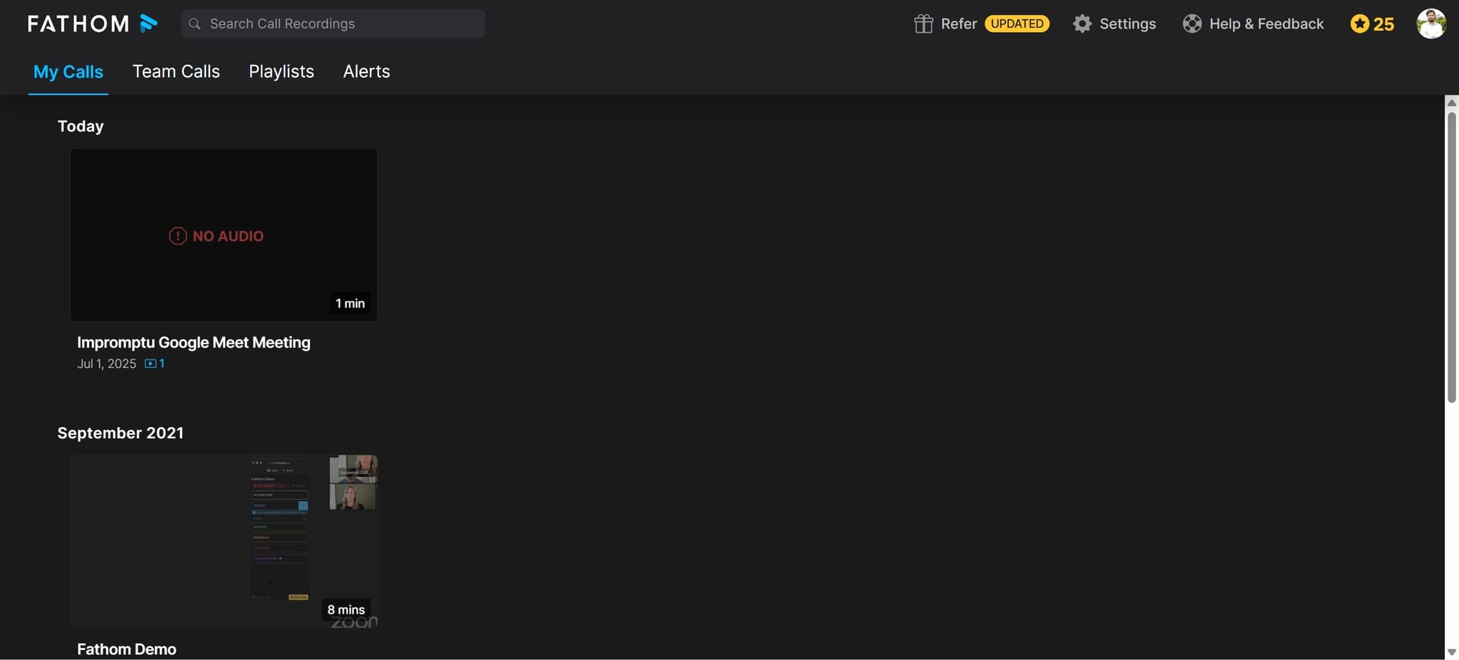 Access your recorded call
